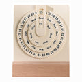 Wooden Perpetual Calendar With Disc Display For Desk