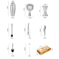 10-Piece Cocktail Shaker Set With Bamboo Stand(Moq 10)