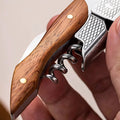Professional Wine Corkscrew Opener Foil Cutter Leather Case