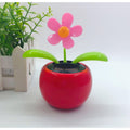 Solar-Powered Dancing Flower Toy Car Decor