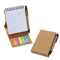 Eco Kraft Paper Spiral Notebook W/Sticky Notes & Pens