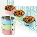 Removable Stainless Steel Hanging Pet Cage Bowl Coop Cup