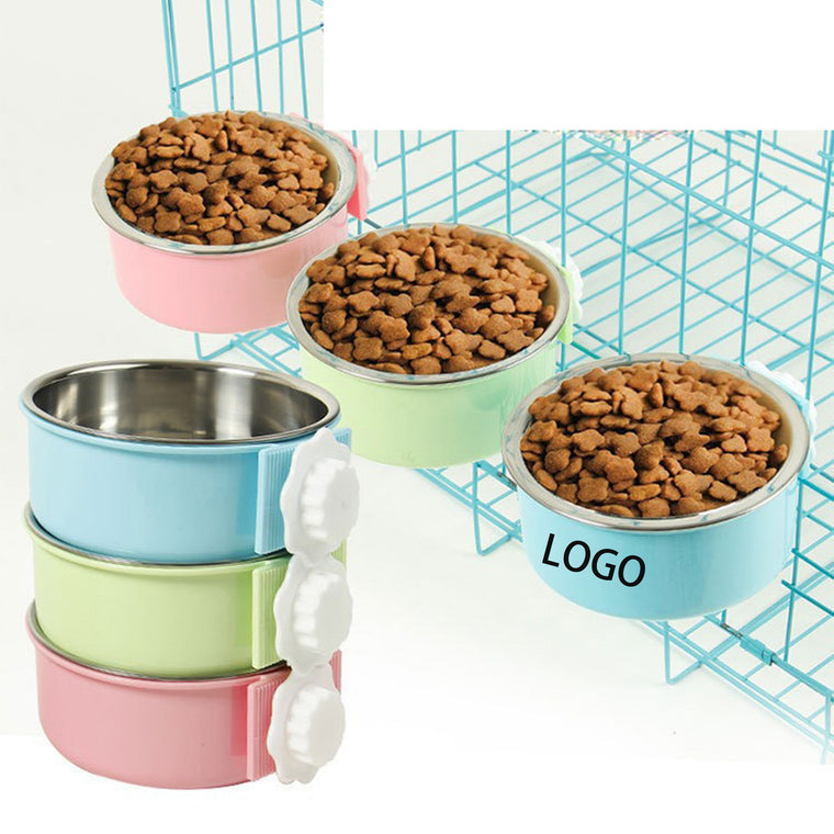 Removable Stainless Steel Hanging Pet Cage Bowl Coop Cup