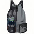 Swim Bag Mesh Drawstring Backpack With Wet Bag
