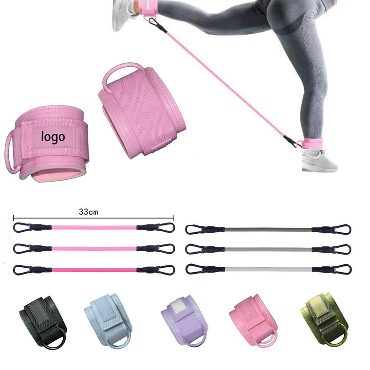 Hip Training Ankle Strap Set with Stretch Cord