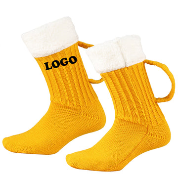Beer Mug Slipper Socks With Handle