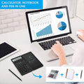Foldable Calculator with Erasable LCD Writing Tablet