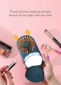 Mini Fan With Mirror And Led Light