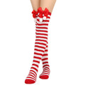 Striped Thigh High Socks 168 Needle