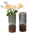 Artistic Glass Vase Flower Vase With Wooden Base