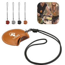 Foldable Leather Earphone Case with Lanyard