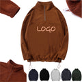 Double-Sided Fleece Drawstring Half-Zipper Sweatshirt