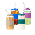 16 OZ Glass Mason Straw Cup With Lid