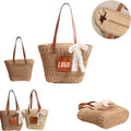 One-Shoulder Hollow Straw Beach Bag
