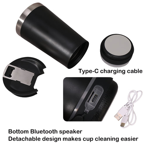 16oz Stainless Steel Beer Cup with Bluetooth Speaker