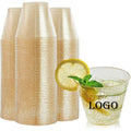 9 Oz Clear Gold Glitter Plastic Cups