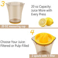 Handheld Dual Press Manual Juicer With Scale Measuring Cup