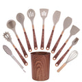 12 Pieces Wood Grain Silicone Cookware