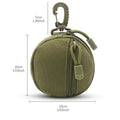 Portable Small Tactical Round Wallet Coin Purse W/ Carabiner