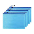 A4 Zipper Transparent Grid Style File Bag