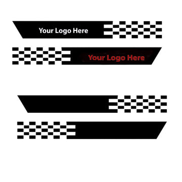 Black Checkered Car Sticker Transparent Background 11.8 X 2.36 In