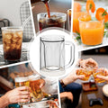 Food Grade Clear Plastic Double Wall Frozen Beer Mug(Ocean)