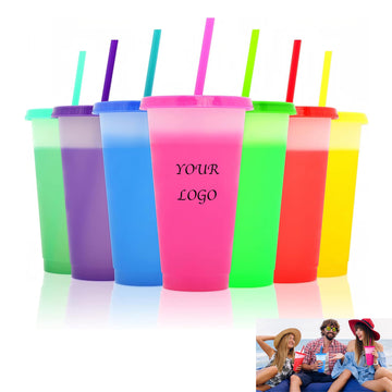 Color Changing Cups With Lids And Straws