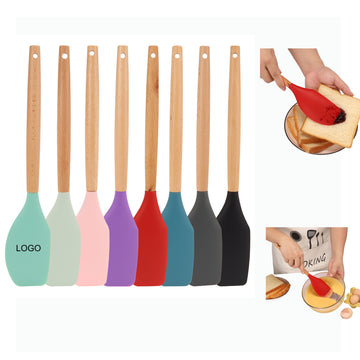 Butter Spreader Nonstick Silicone Spatula With Wooden Handle