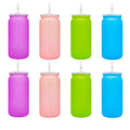 Reusable Plastic Colorful Beer Can Mugs With Lids And Straw