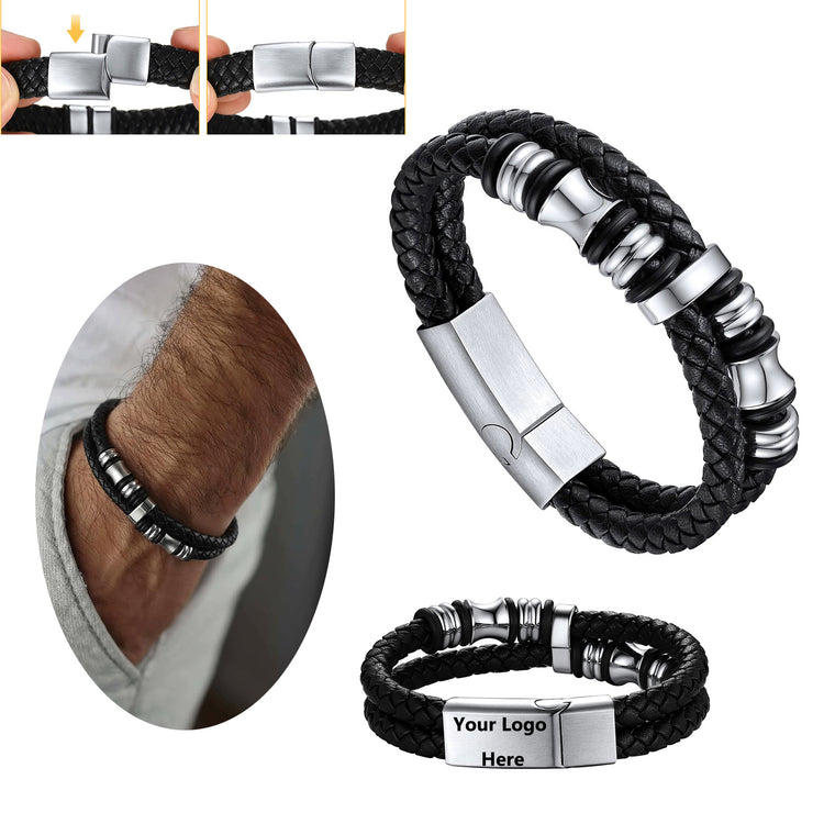 Gothic/Retro Multi-Strand Braided Leather Bracelet