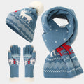 Christmas Gloves Scarf Hat Set