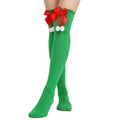 Striped Thigh High Socks 168 Needle