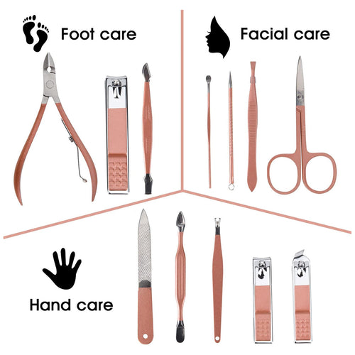 12 In 1 Manicure Set Professional Nail Clippers Pedicure Kit