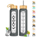 32 oz Glass Water Bottles with Straw