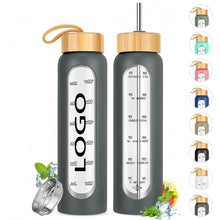 32 oz Glass Water Bottles with Straw