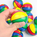 Custom 2.5 Inch Soft PU Foam Rainbow Basketball Stress Ball