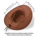 Faux Suede Cowboy Hat with Chin Strap