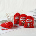Christmas Drawstring Flannel Candy Bag