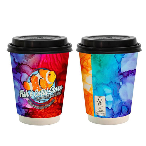 12 oz Full Color Paper Cup With Lid