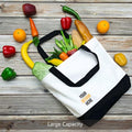 Two-Tone Reusable Cotton Canvas Tote Bag