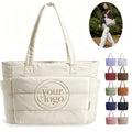 Lightweight Quilted Puffer Tote Bag With Zipper