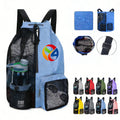 Beach Mesh Drawstring Backpack With Wet Pocket