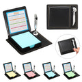 Leather Sticky Notes Holder With Pen Holder