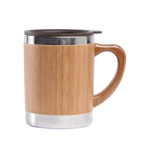 10 Oz. Bamboo Sheel Stainless Steel Travel Cup