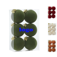 Flocked Christmas Ball Ornaments