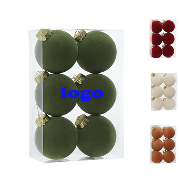 Flocked Christmas Ball Ornaments