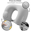 PVC U Shaped Air Pump Inflatable Neck Pillow