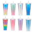 24 Oz Double-wall Plastic Fish Scales Tumbler