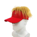 Adjustable Baseball Wig Caps Fake Hairs Visor Hat