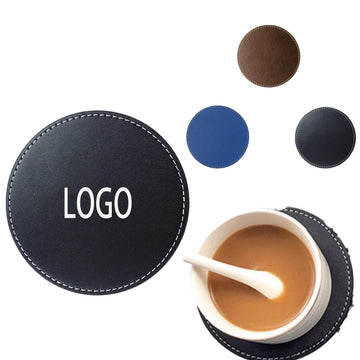 Round Leather Insulated Coaster